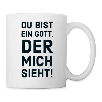 Du bist ein Gott der mich sieht Losung 2023 - Tasse - Weiß - Rechts