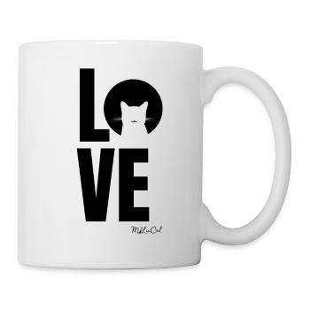 Love - Zeige der ganzen Welt deine Liebe zu Katzen - Tasse - Weiß - Rechts