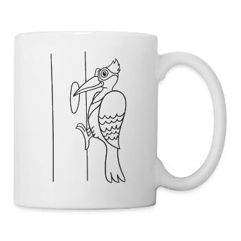 Woodpecker, bird, gift, gift idea - Mug - white - Right