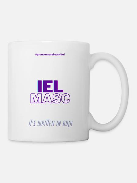 #pronounsarebeautiful iel/masc - Mug blanc - blanc