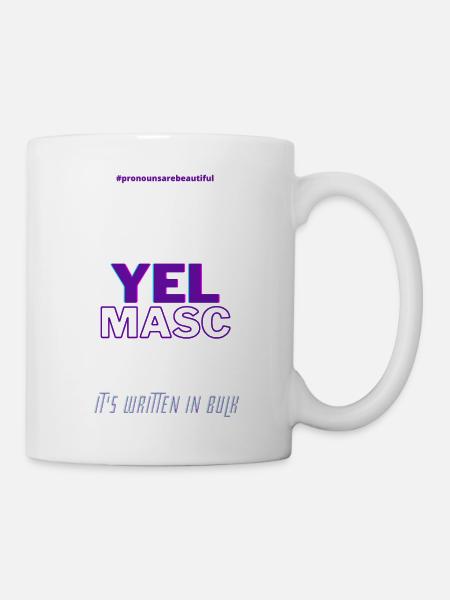 #pronounsarebeautiful yel/masc - Mug blanc - blanc