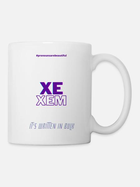 #pronounsarebeautiful xe/xem - Mug blanc - blanc