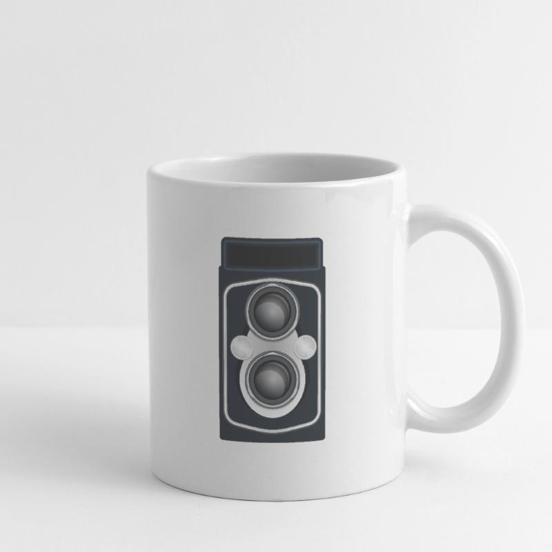 Caméra reflex à double objectif propre Mug blanc