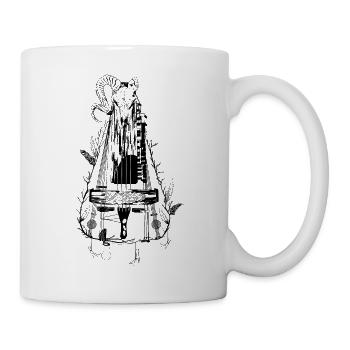 Drehleier Wikingerthema mit Widderkopf - Tasse - Weiß - Rechts