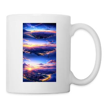 Landschaft mit 4 Bereichen, Generative KI - Tasse - Weiß - Rechts