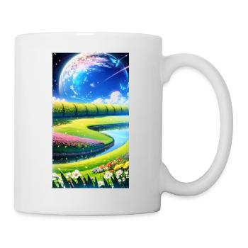 Landscape with 4 Areas, Generative AI - Tasse - Weiß - Rechts