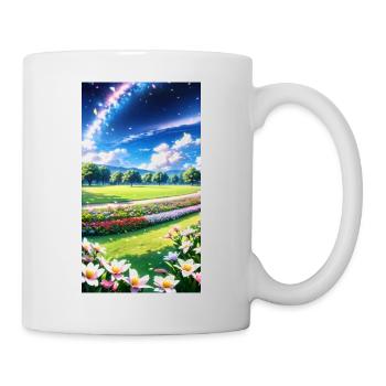 Landschaft mit 4 Bereichen, Generative KI - Tasse - Weiß - Rechts