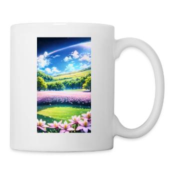 Landschaft mit 4 Bereichen, Generative KI - Tasse - Weiß - Rechts