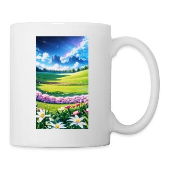 Landschaft mit 4 Bereichen, Generative KI - Tasse - Weiß - Rechts
