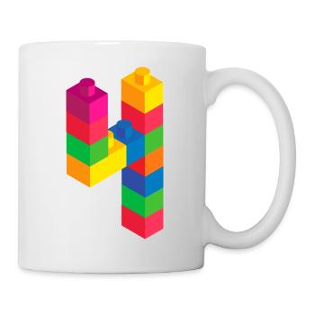 Cute Block Building 4th Birthday Gift 4 Year Old - Mug - white - Right