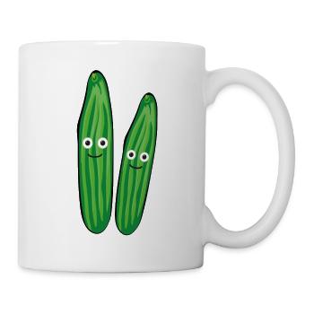 gurken,paar,gurken,gurke,salatgurke,pärchen - Tasse - Weiß - Rechts