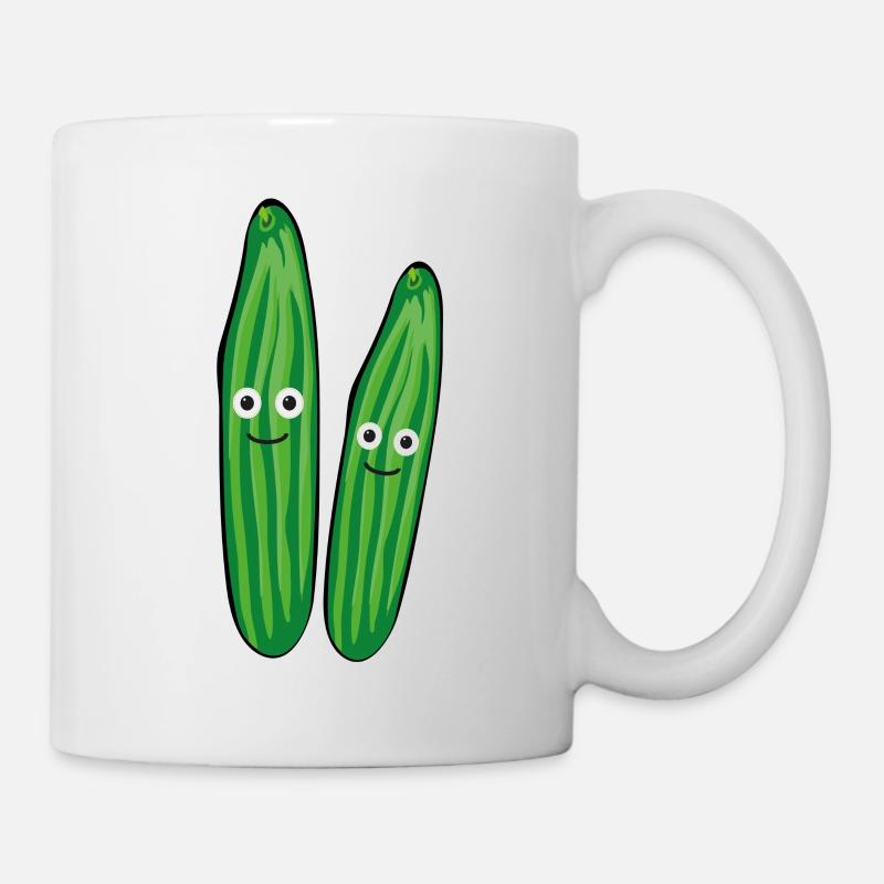 gurken,paar,gurken,gurke,salatgurke,pärchen - Tasse - Weiß