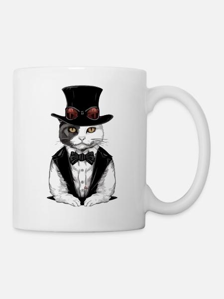 Hecty le chat chic - Mug blanc - blanc