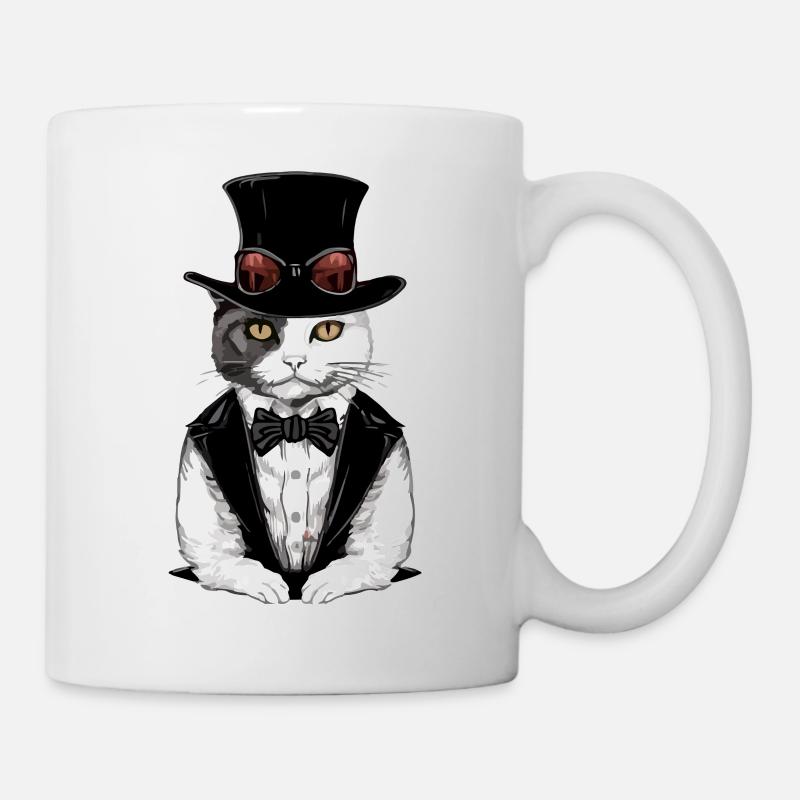 Hecty le chat chic - Mug blanc - blanc