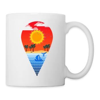 Paradies Icon (Strand, Meer) - Tasse - Weiß - Rechts
