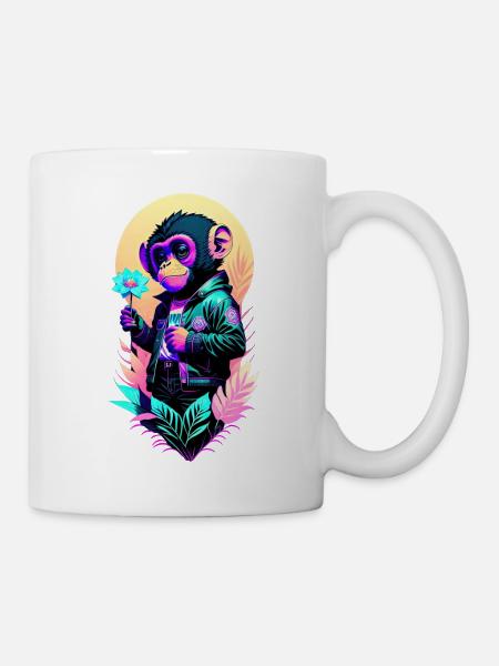 Ape in Bloom - Tasse - Weiß