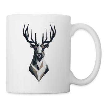 Geometrischer Hirsch - Tasse - Weiß - Rechts
