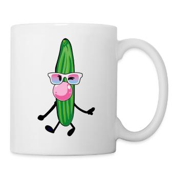concombre, chewing-gum, bande dessinée, lunettes de soleil - Mug blanc - blanc - Droite