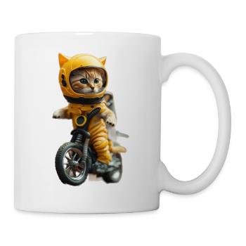 Katze Astronaut Haustier Geschenk - Tasse - Weiß - Rechts