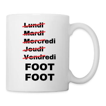 week-end foot - Mug blanc - blanc - Droite