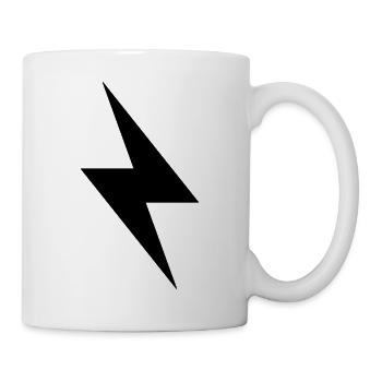 Blitz Design / schwarzer Blitz - Tasse - Weiß - Rechts