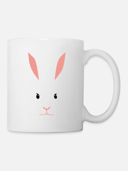 Weißes weibliches Kaninchen - Tasse - Weiß
