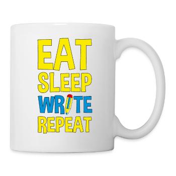 Manger Dormir Écrire Répéter 4 - Mug blanc - blanc - Droite