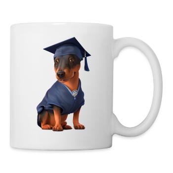Bachelor Doberman Graduation Study Dogs - Mug - white - Right