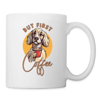 Dog Coffee But First Coffee Animal Saying Funny - Mug - white - Right