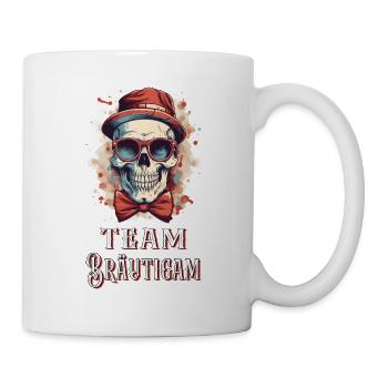 JGA Team Bräutigam Totenkopf Junggesellenabschied - Tasse - Weiß - Rechts