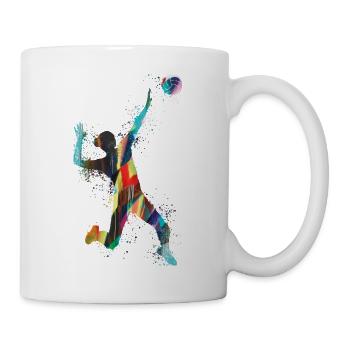 volleyball, volleyballerin, Beachball,Graffiti - Tasse - Weiß - Rechts