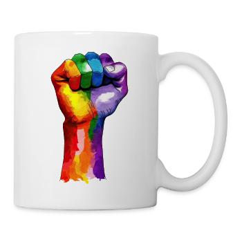 Rainbow Stretched Fist-LGBT Pride - Mug - white - Right