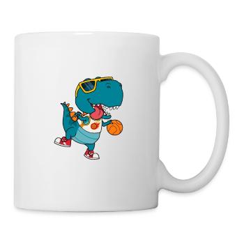 Basketball Dino T-Rex Player Sports Comic Cartoon - Mug - white - Right
