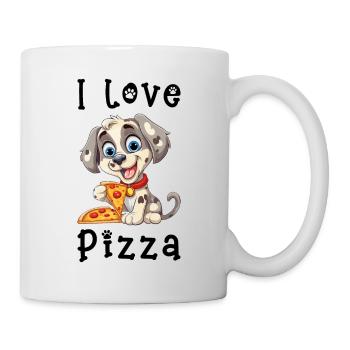 Chien J’aime la pizza Dire Humour drôle Dessin animé - Mug blanc - blanc - Droite