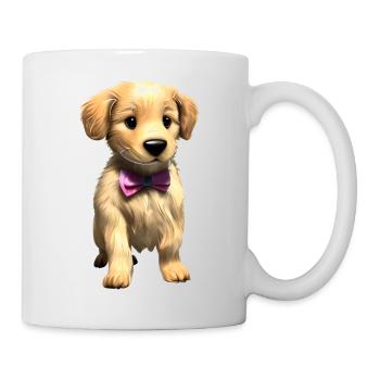 Hunde Golden Retriever mit Fliege Hundebesitzer - Tasse - Weiß - Rechts