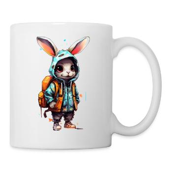 Cute Rabbit Cartoon - Tasse - Weiß - Rechts