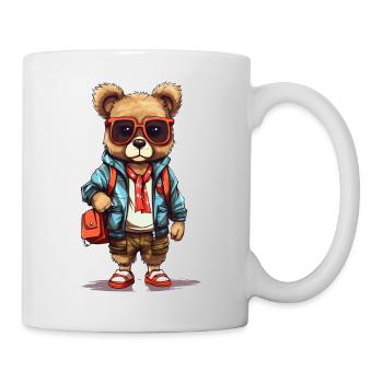 Cute Bear Cartoon - Tasse - Weiß - Rechts