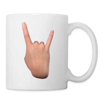 Sign of the horns (back) - Mug - white - Right