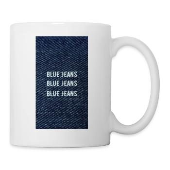 Blue Denim Vintage Typography Clothing Fashion - Mug - white - Right