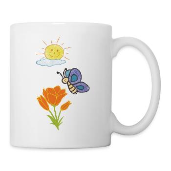 Fleurs Papillon - Mug blanc - blanc - Droite