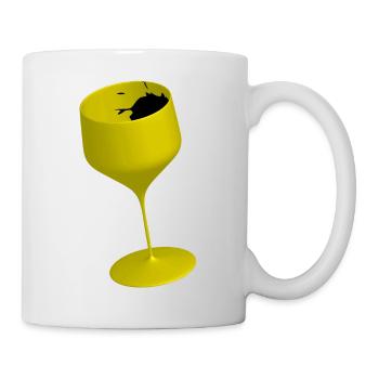 Un verre en or. - Mug blanc - blanc - Droite