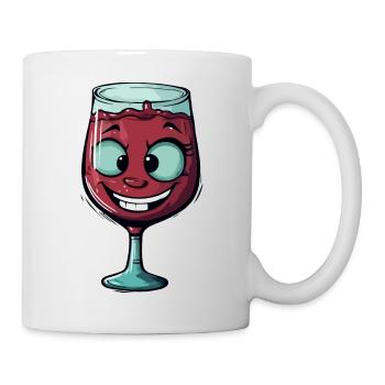 Happy glass of wine - Mug - white - Right