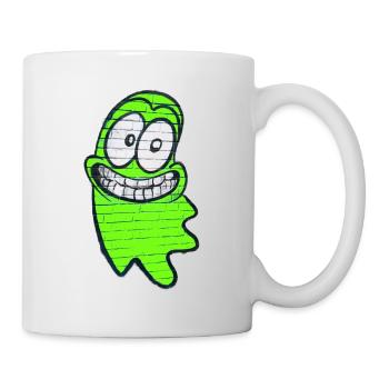 Lustiger lächelnder Geist in grün - Tasse - Weiß - Rechts