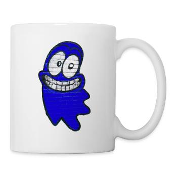 Lustiger lächelnder Geist in blau - Tasse - Weiß - Rechts
