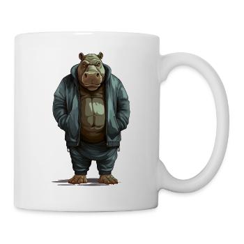 Street style hippopotamus | Hippo lovers - Mug - white - Right
