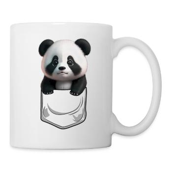 Bébé Panda Poitrine Noir - Mug blanc - blanc - Droite