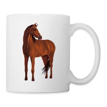 Elegantes Pferdeportrait für Stärke Frauen - Tasse - Weiß - Rechts
