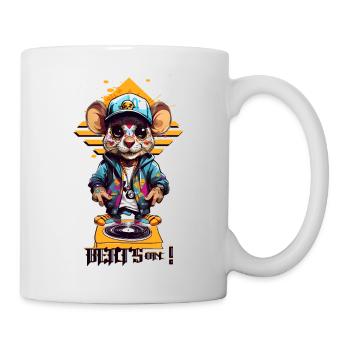DJ Ratte - Tasse - Weiß - Rechts