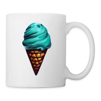 Creamy ice cream in his Cornet - Mug - white - Right