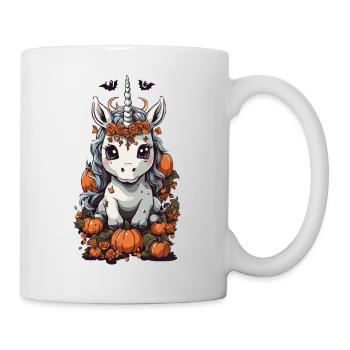 Mignon Halloween Licorne et conception de citrouille - Mug blanc - blanc - Droite